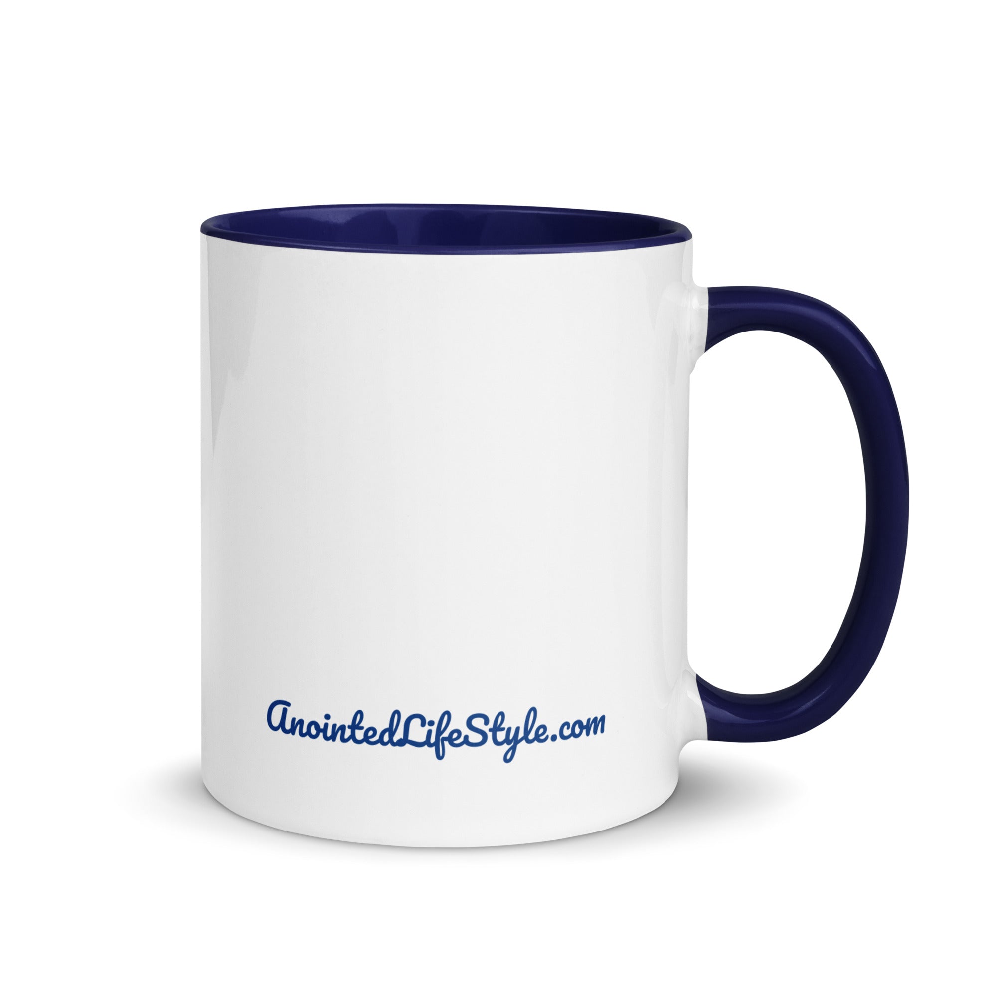 Trust God, Bro! Mug with Color Inside navy blue white