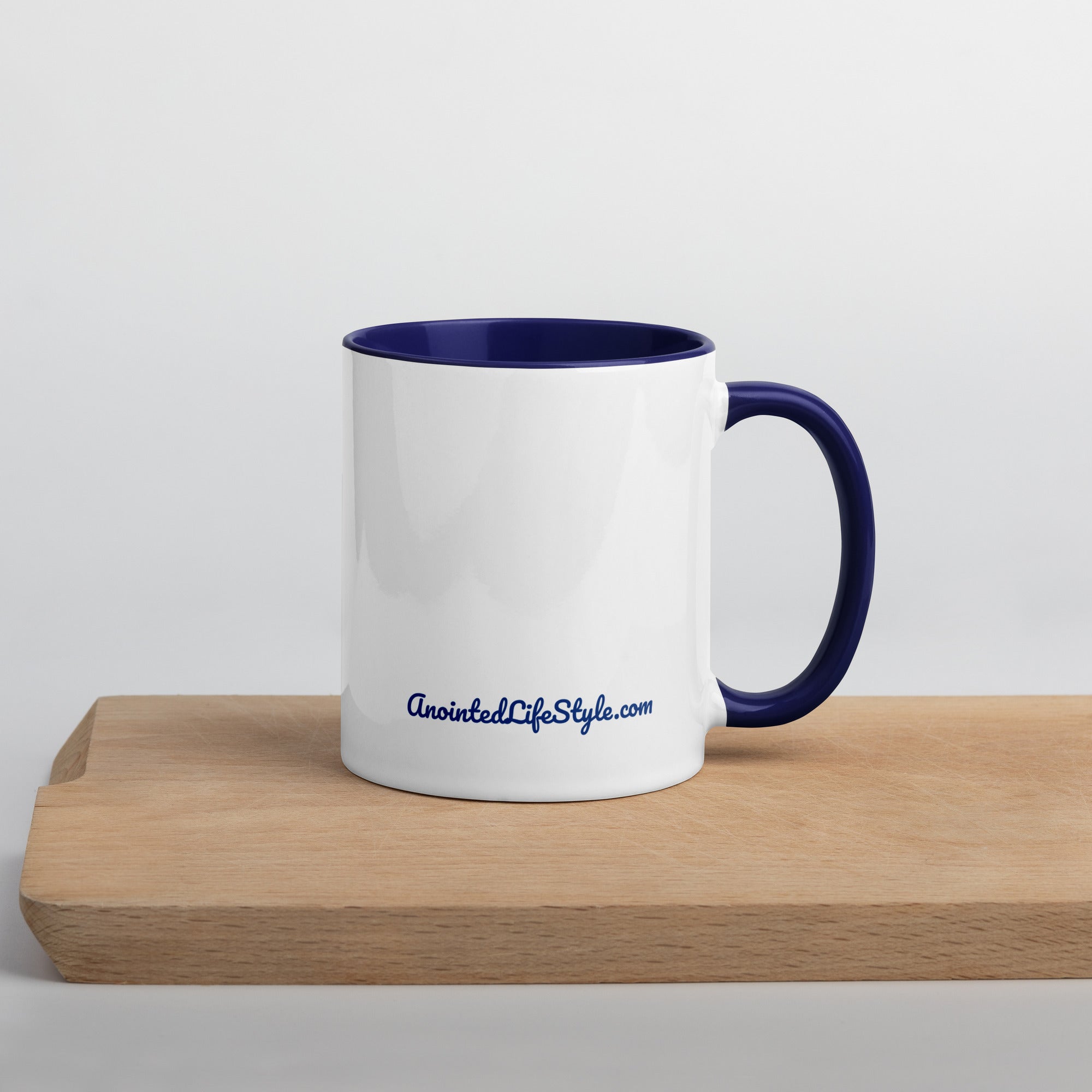 Trust God, Bro! Mug with Color Inside navy blue white